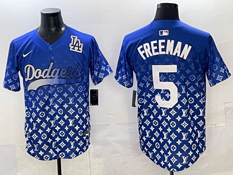 Men Los Angeles Dodgers #5 Freeman Blue Nike 2025 MLB jersey 08